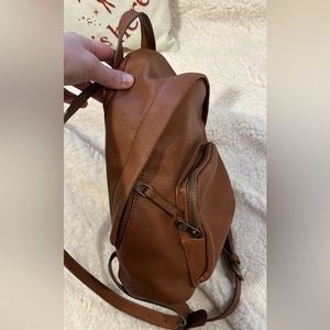 Brown faux leather backpack